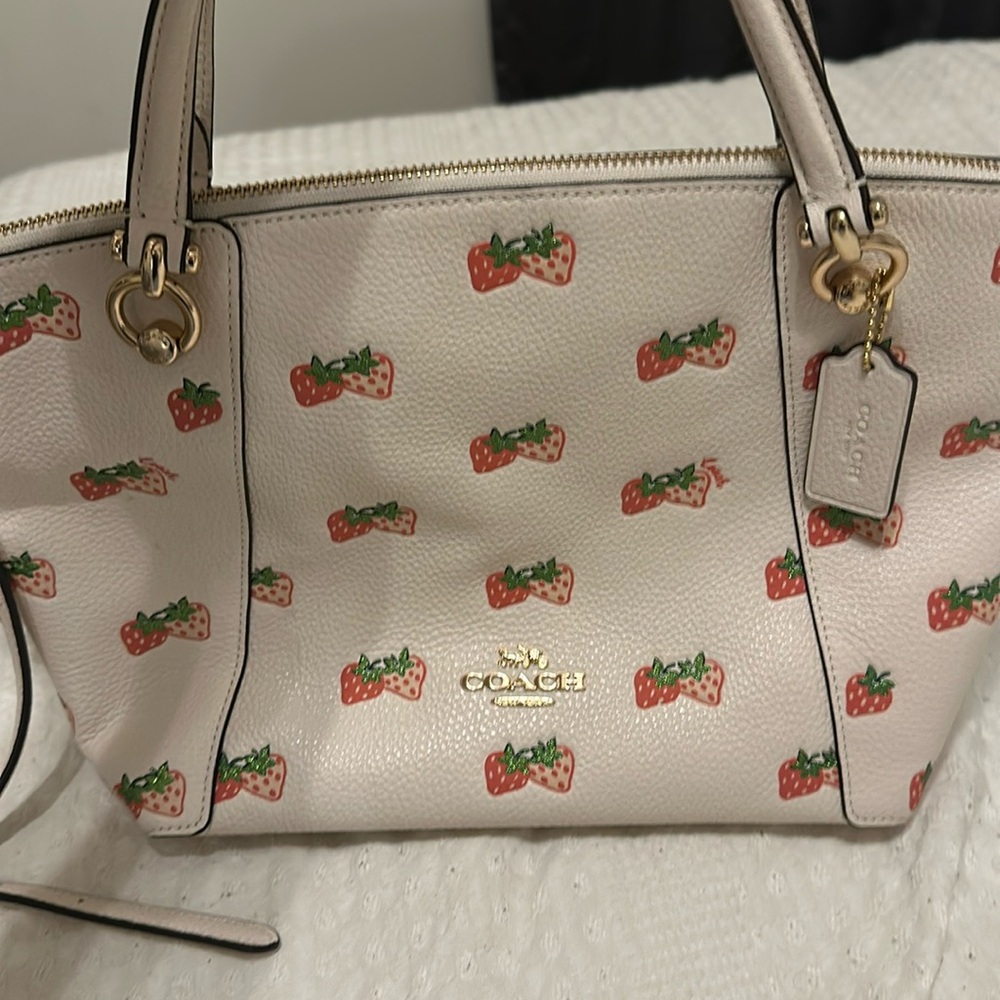 Coach Kacey Satchel Strawberry Print